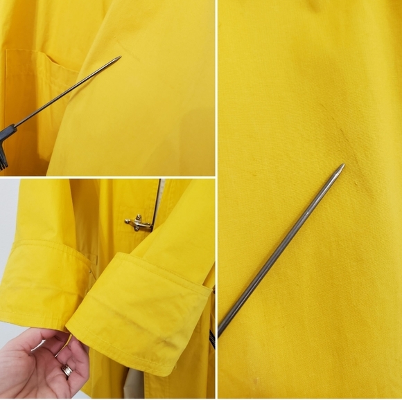 Vintage EMANUEL UNGARO Yellow Raincoat, Women's: Oversized Medium, $200 - Picture 10 of 10